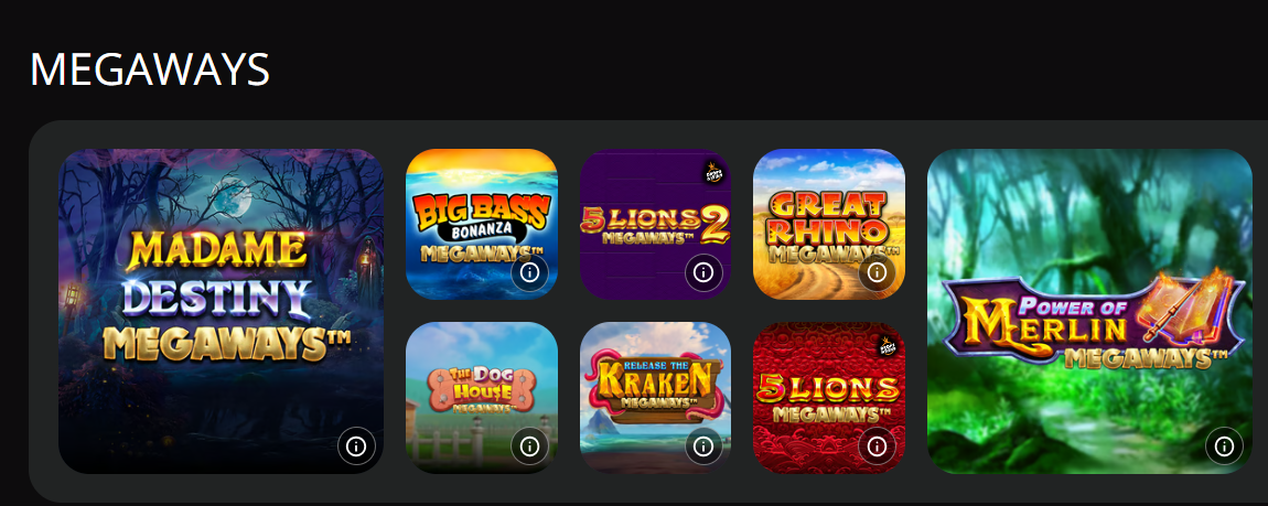 666 Casino Megaways slots lobby — Madame Destiny Megaways, Big Bass Bonanza Megaways
