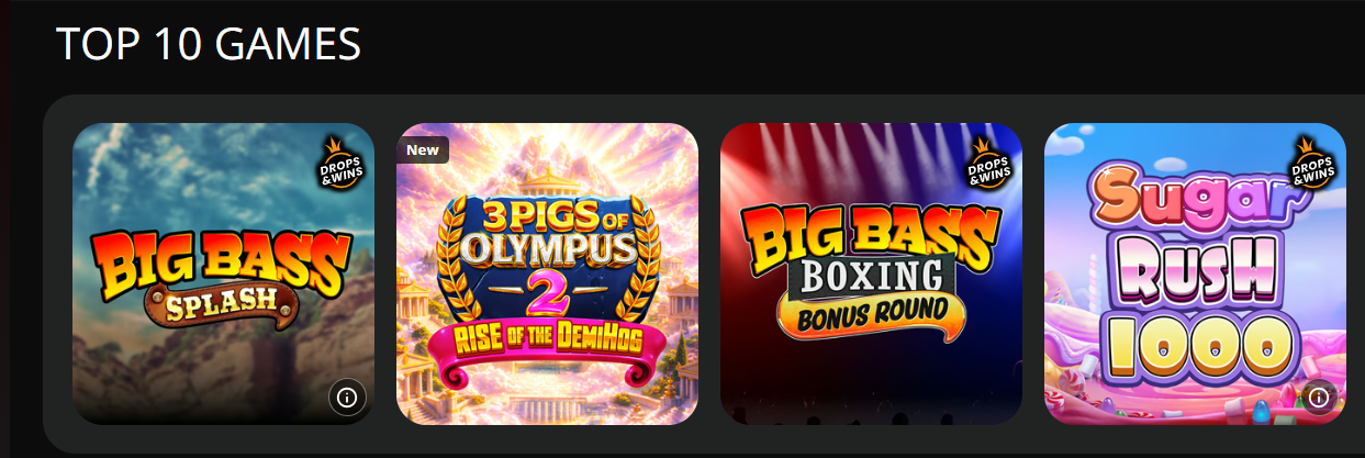 666 Casino top 10 games — Big Bass Splash, Gates of Olympus, Fortune Tiger